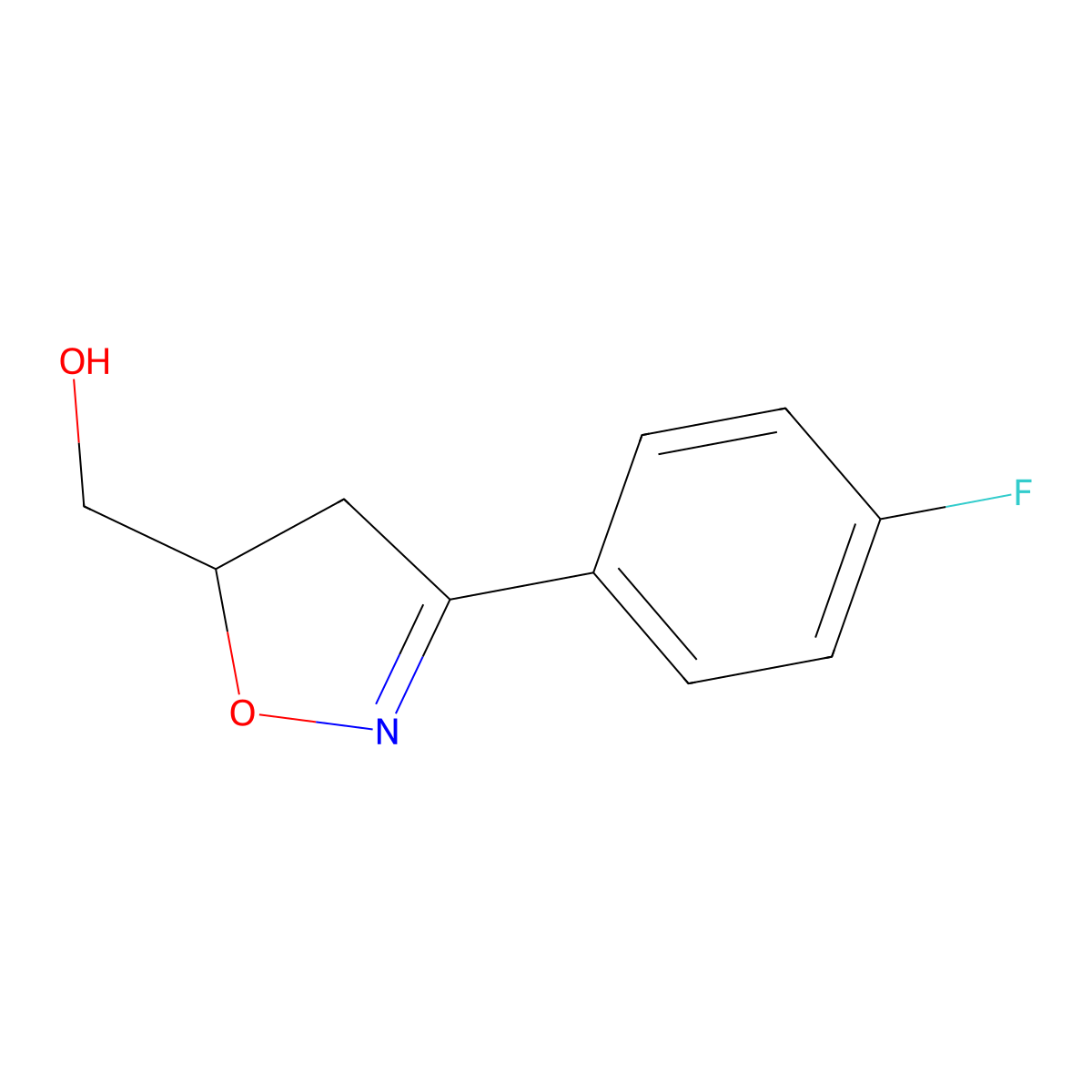 [3-(4-Fluorophenyl)-4,5-dihydro-1,2-oxazol-5-yl]methanol molecular structure, CAS 472976-35-5