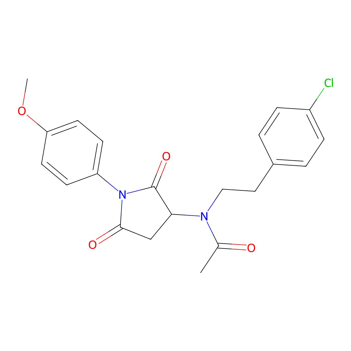 N-[2-(4-chlorophenyl)ethyl]-N-[1-(4-methoxyphenyl)-2,5-dioxopyrrolidin-3-yl]acetamide molecular structure, CAS 472978-77-1
