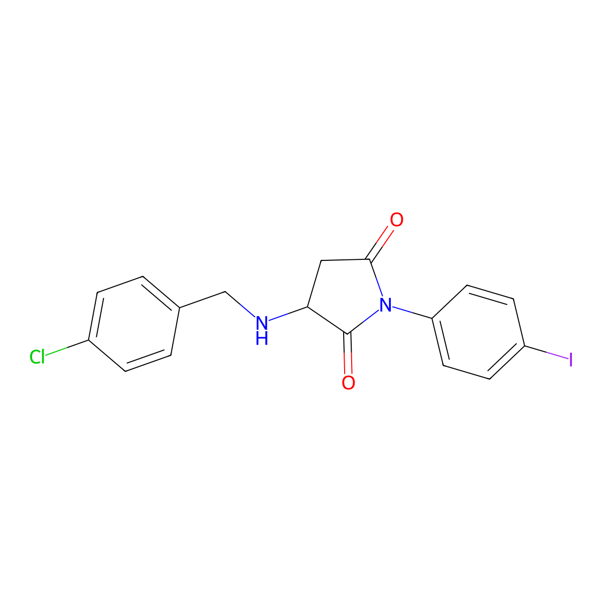 3-[(4-Chlorobenzyl)amino]-1-(4-iodophenyl)pyrrolidine-2,5-dione molecular structure, CAS 472979-62-7