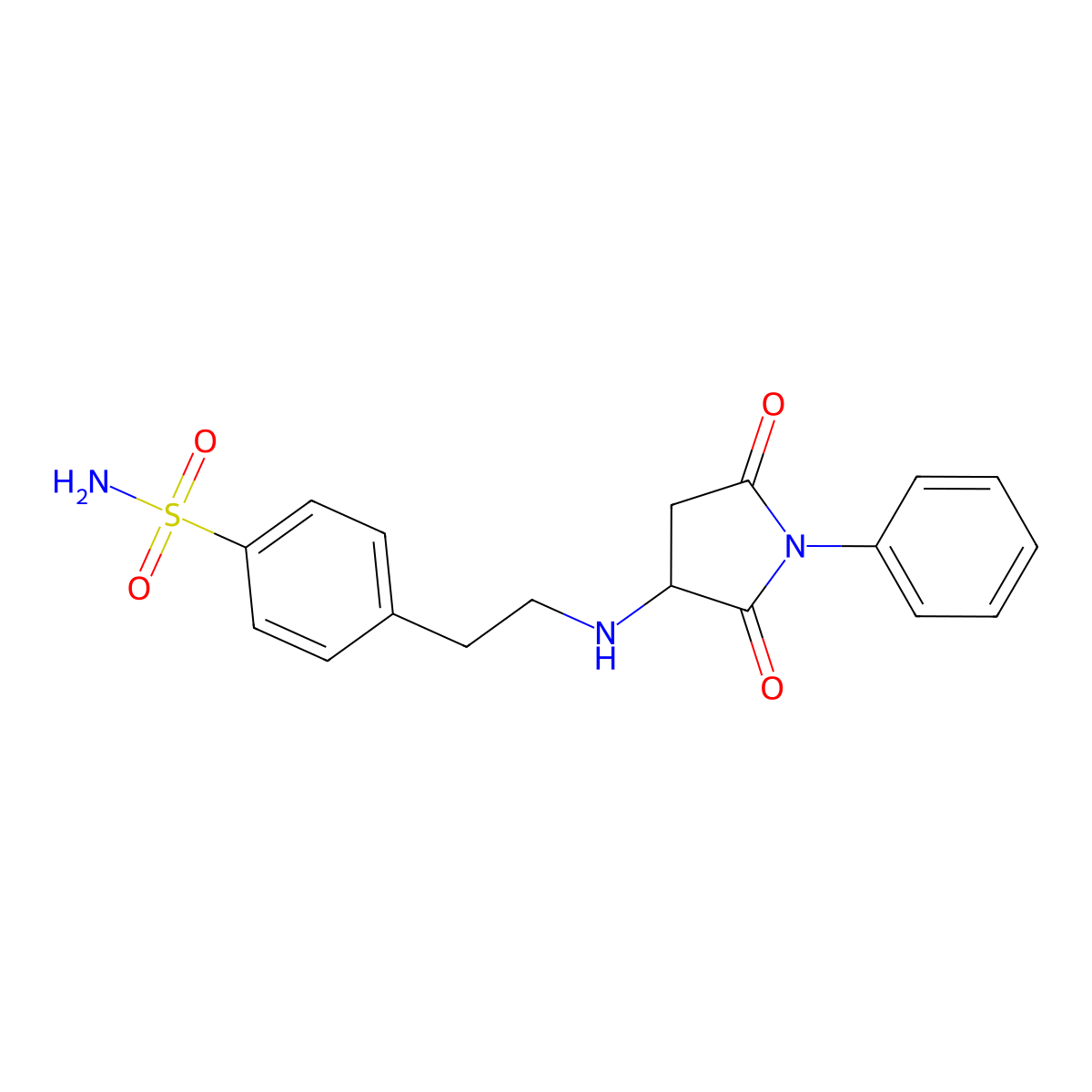 4-{2-[(2,5-Dioxo-1-phenylpyrrolidin-3-yl)amino]ethyl}benzenesulfonamide molecular structure, CAS 472979-64-9