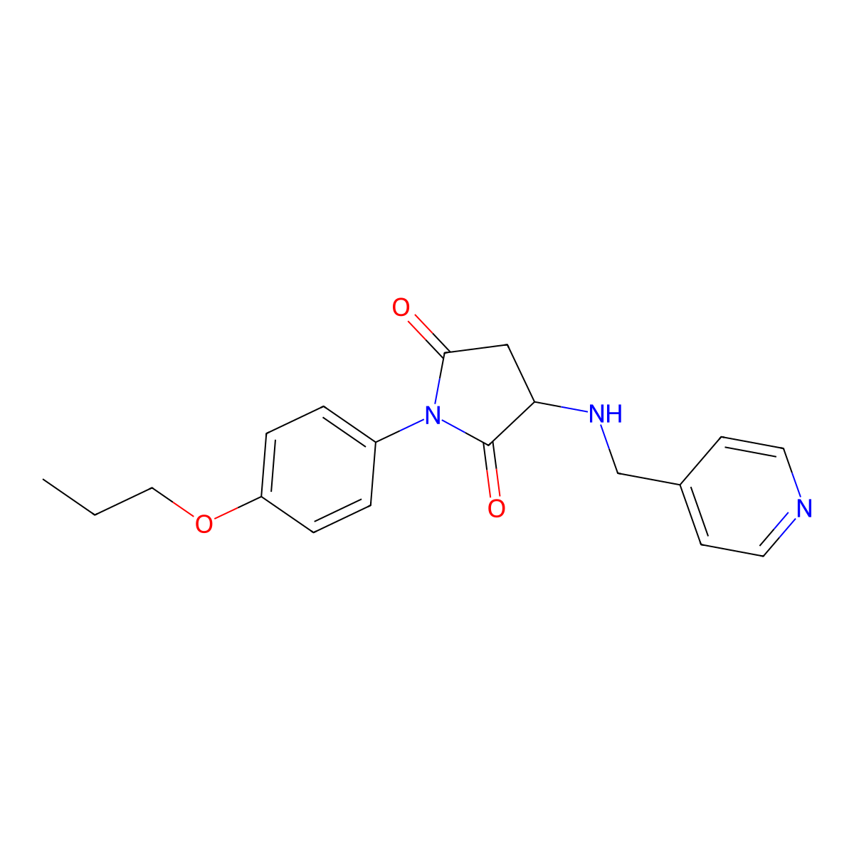 1-(4-Propoxyphenyl)-3-[(4-pyridinylmethyl)amino]-2,5-pyrrolidinedione molecular structure, CAS 472979-72-9