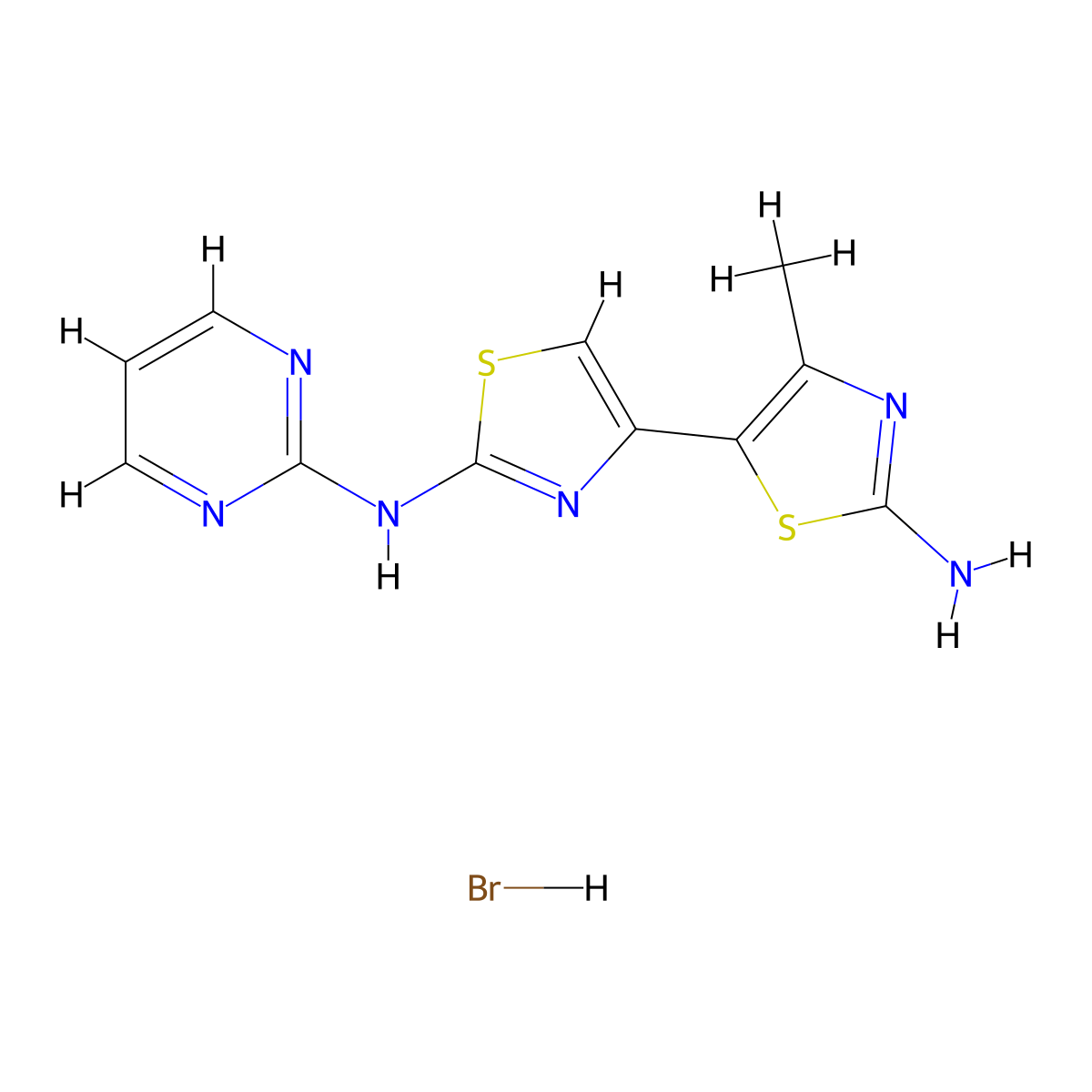 4'-Methyl-n*2*-pyrimidin-2-yl-[4,5']bithiazolyl-2,2'-diamine hydrobromide molecular structure, CAS 472979-85-4