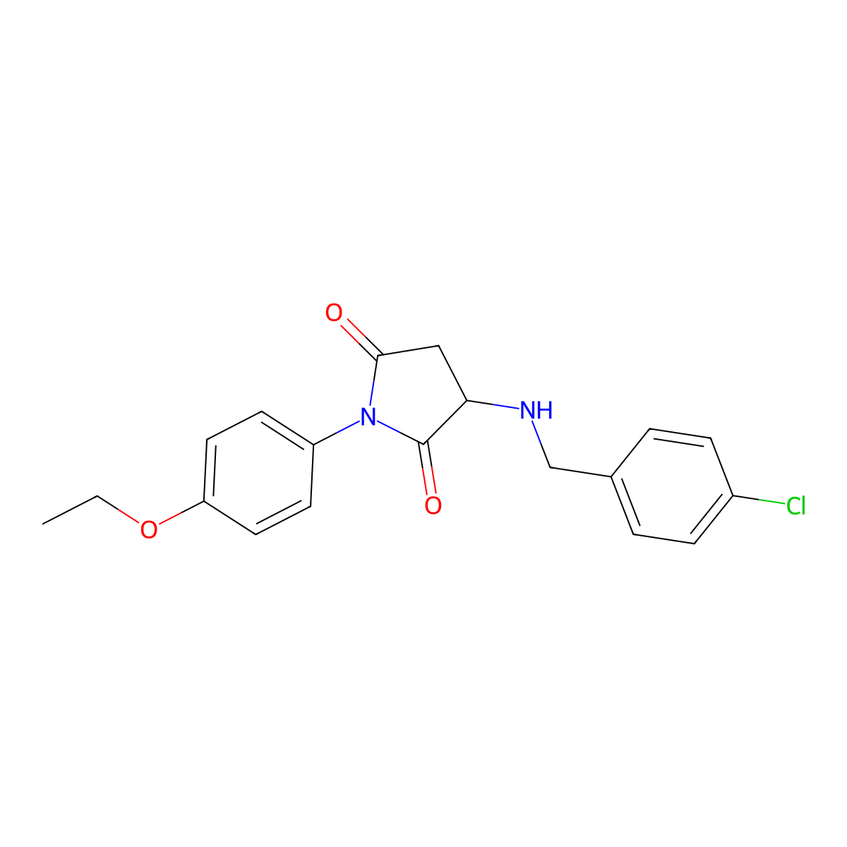 3-[(4-Chlorophenyl)methylamino]-1-(4-ethoxyphenyl)pyrrolidine-2,5-dione molecular structure, CAS 472979-97-8