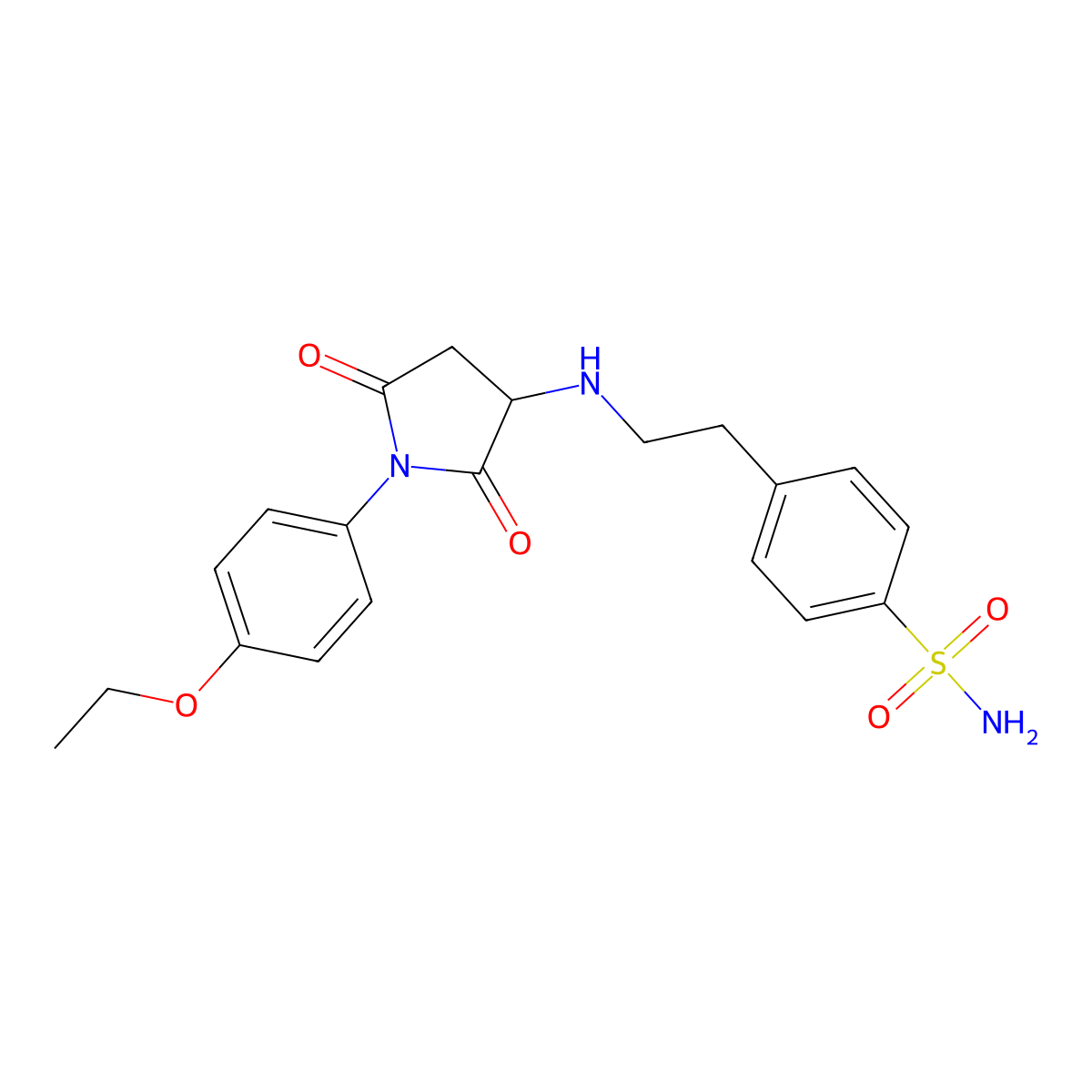 4-[2-[[1-(4-Ethoxyphenyl)-2,5-dioxopyrrolidin-3-yl]amino]ethyl]benzenesulfonamide molecular structure, CAS 472981-02-5
