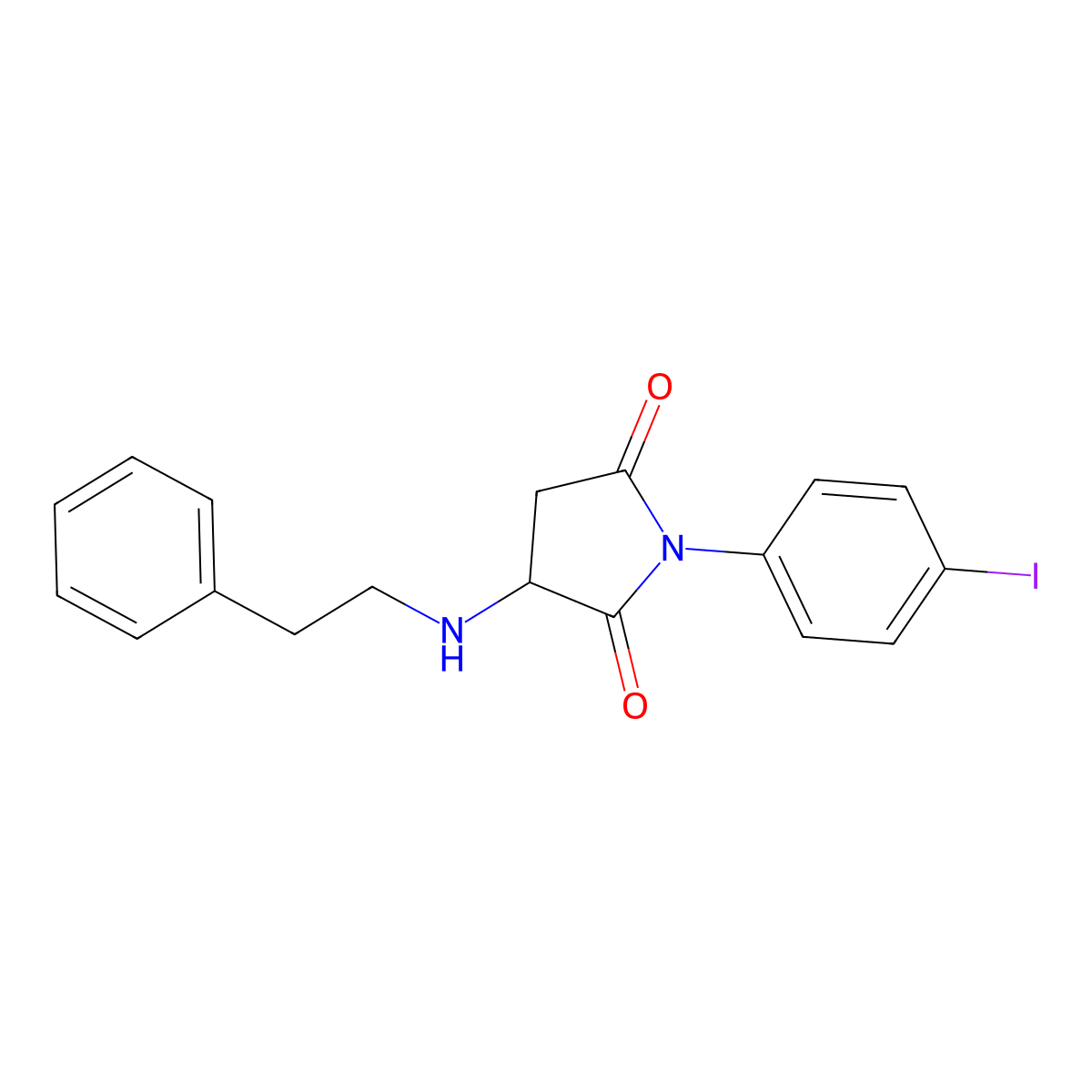 1-(4-Iodophenyl)-3-(phenethylamino)pyrrolidine-2,5-dione molecular structure, CAS 472981-03-6