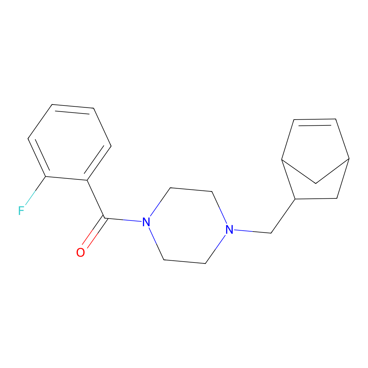 1-(Bicyclo[2.2.1]hept-5-en-2-ylmethyl)-4-(2-fluorobenzoyl)piperazine molecular structure, CAS 472981-93-4