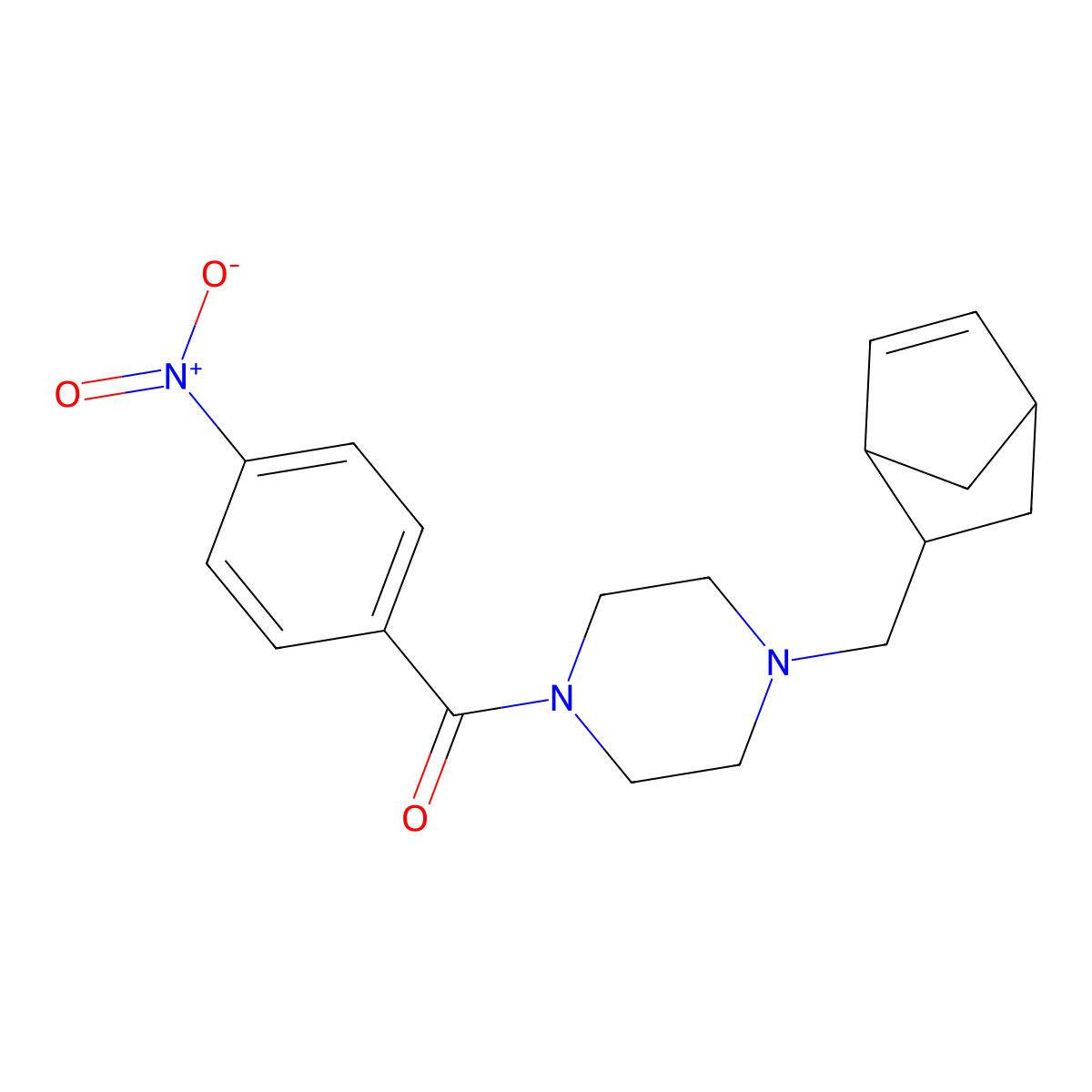 1-(Bicyclo[2.2.1]hept-5-en-2-ylmethyl)-4-{4-nitrobenzoyl}piperazine molecular structure, CAS 472981-95-6
