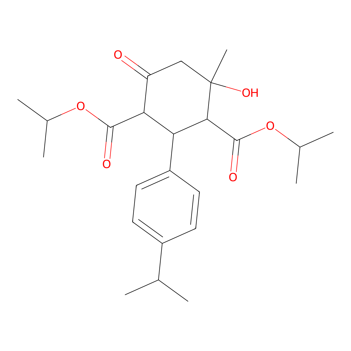 Dipropan-2-yl 4-hydroxy-4-methyl-6-oxo-2-(4-propan-2-ylphenyl)cyclohexane-1,3-dicarboxylate molecular structure, CAS 472982-00-6
