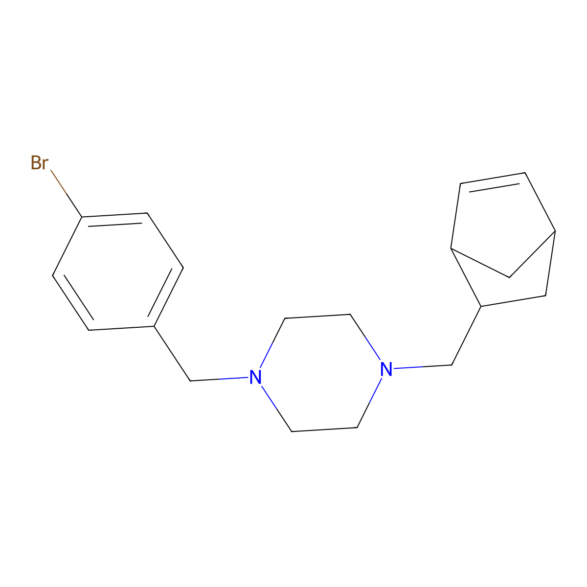 1-(Bicyclo[2.2.1]hept-5-en-2-ylmethyl)-4-(4-bromobenzyl)piperazine molecular structure, CAS 472982-40-4