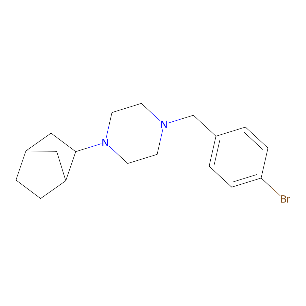 1-(Bicyclo[2.2.1]hept-2-yl)-4-(4-bromobenzyl)piperazine molecular structure, CAS 472982-64-2