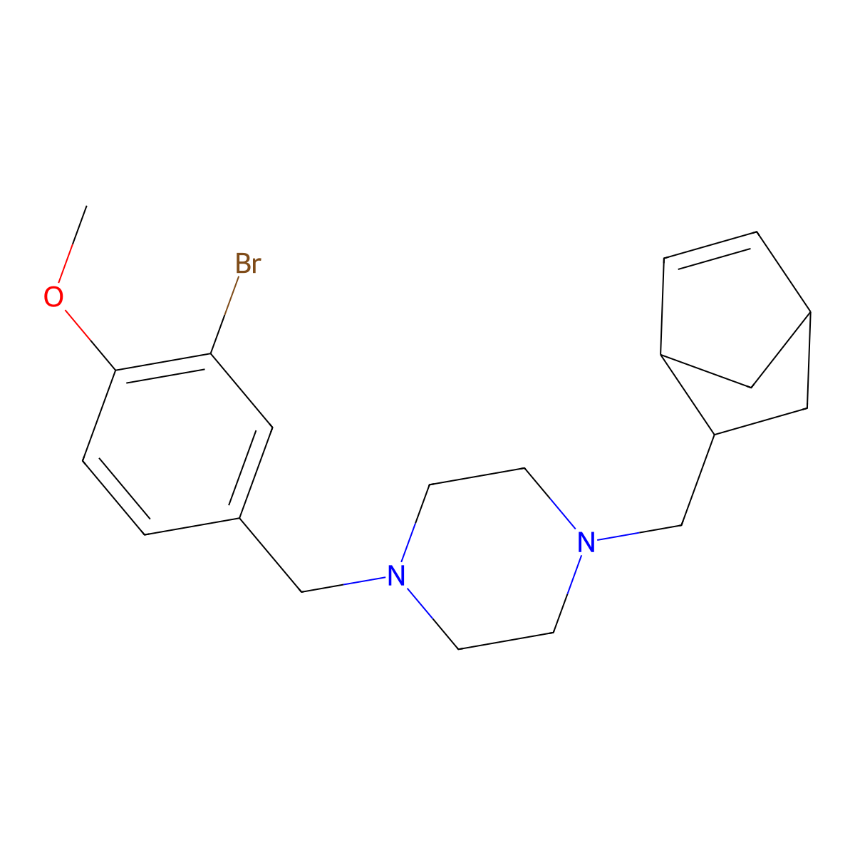 1-(Bicyclo[2.2.1]hept-5-en-2-ylmethyl)-4-(3-bromo-4-methoxybenzyl)piperazine molecular structure, CAS 472984-48-8