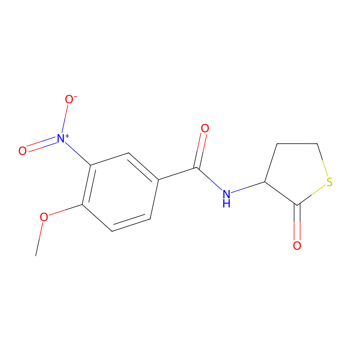 3-nitro-4-methoxy-N-(2-oxotetrahydro-3-thienyl)benzamide molecular structure, CAS 472984-62-6