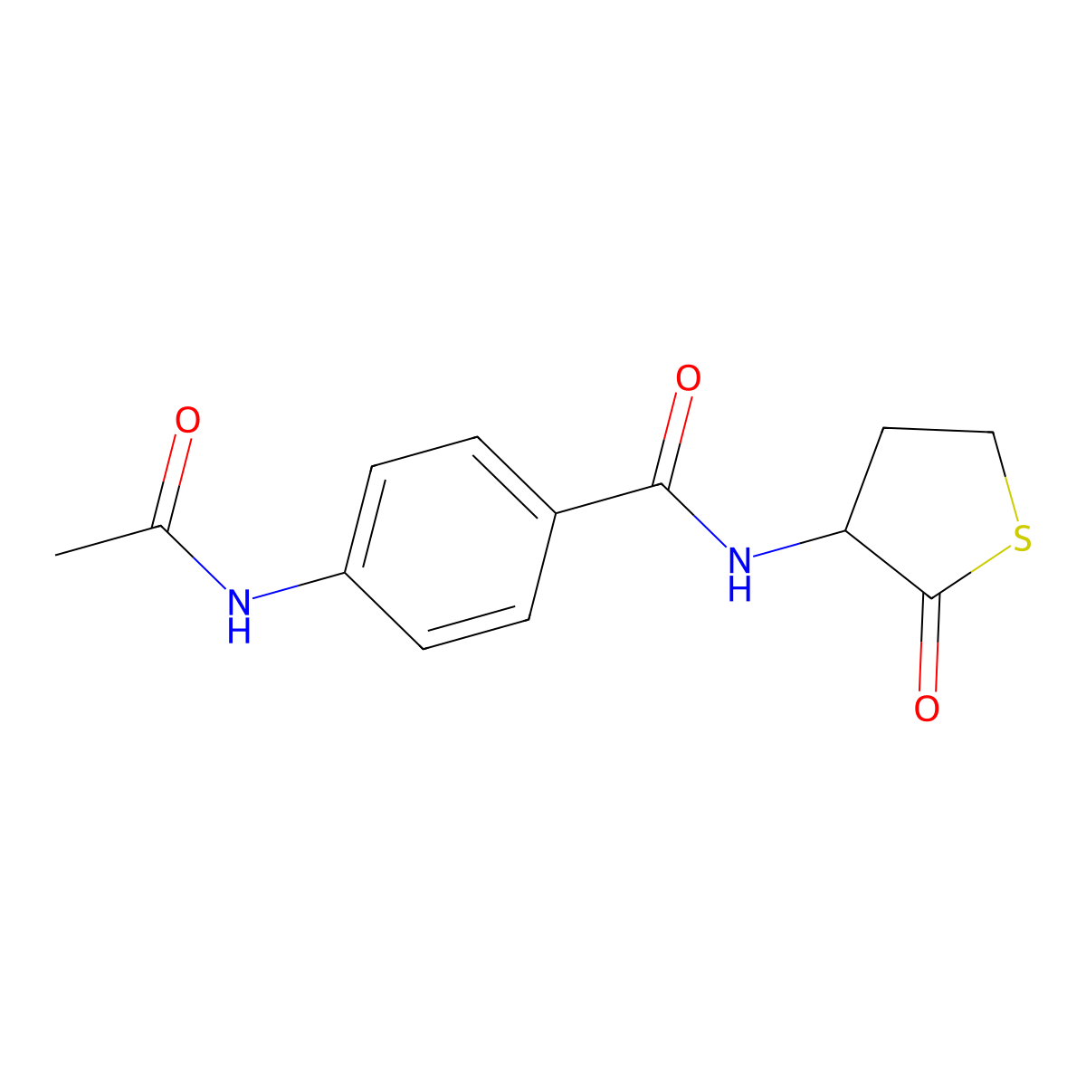 4-acetamido-N-(2-oxothiolan-3-yl)benzamide molecular structure, CAS 472984-65-9