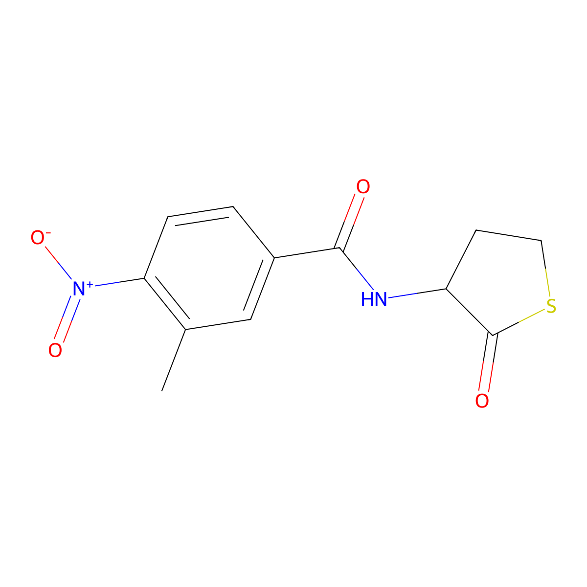 3-methyl-4-nitro-N-(2-oxothiolan-3-yl)benzamide molecular structure, CAS 472984-69-3
