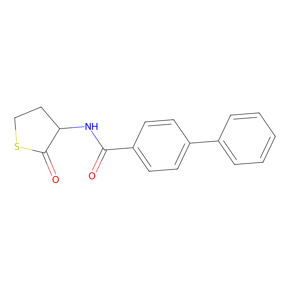 N-(2-oxothiolan-3-yl)-4-phenylbenzamide molecular structure, CAS 472984-70-6