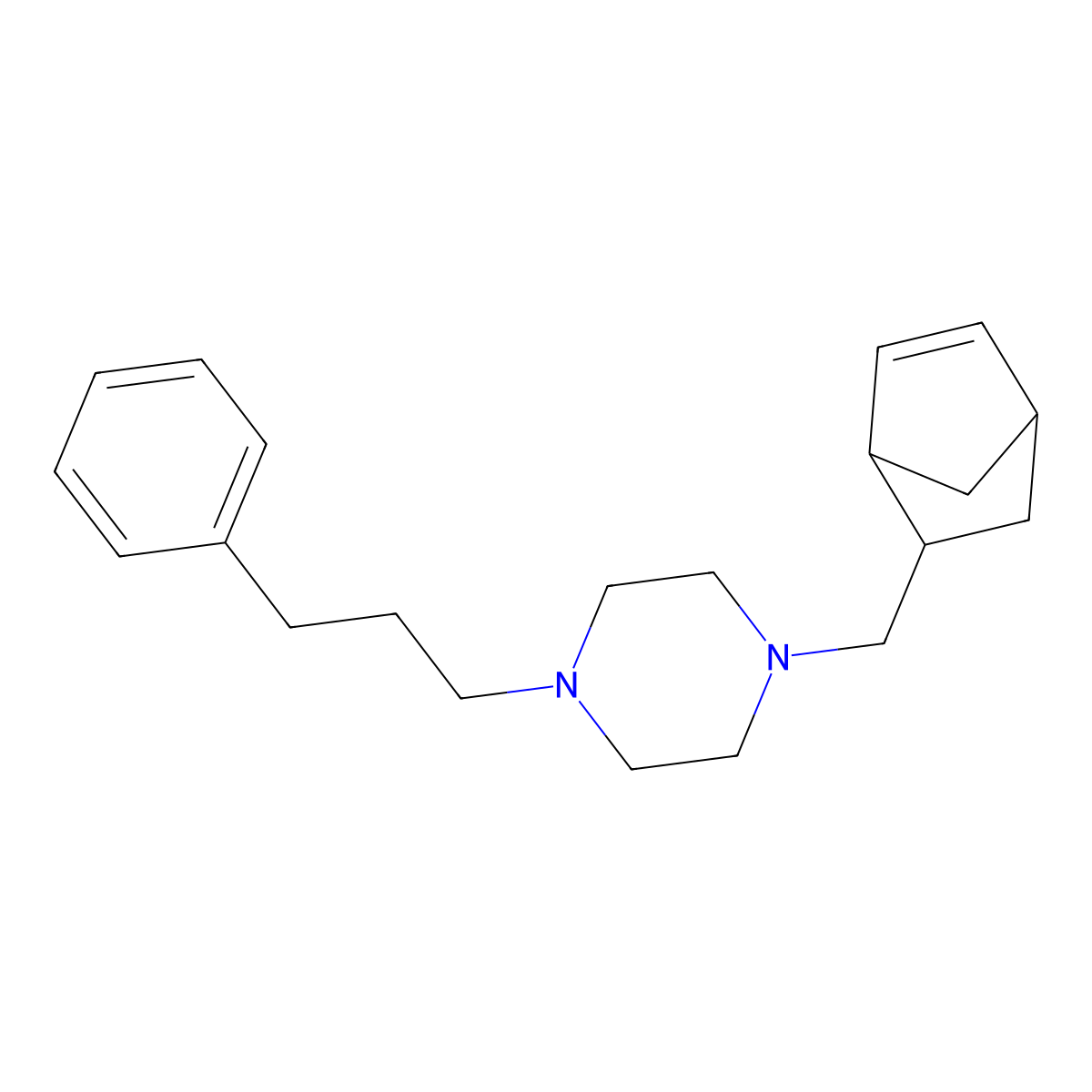 1-(5-Bicyclo[2.2.1]hept-2-enylmethyl)-4-(3-phenylpropyl)piperazine molecular structure, CAS 472984-78-4