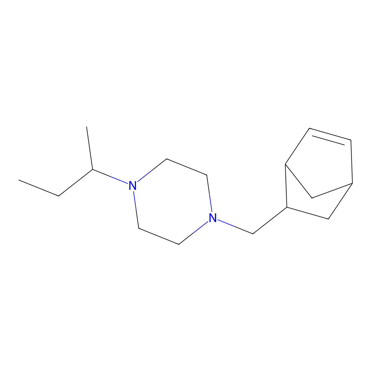 1-(5-Bicyclo[2.2.1]hept-2-enylmethyl)-4-butan-2-ylpiperazine molecular structure, CAS 472985-12-9