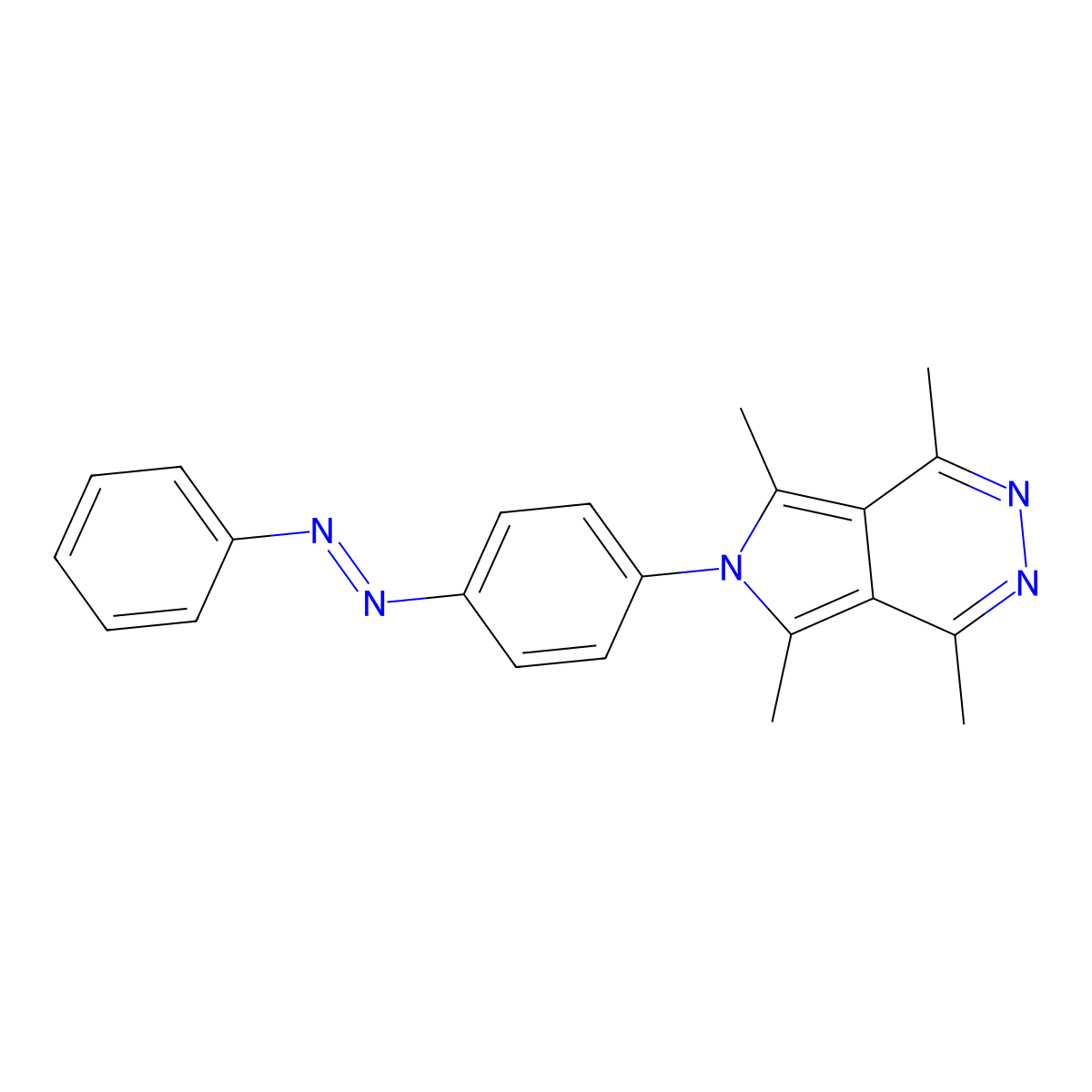 1,4,5,7-tetramethyl-6-{4-[(E)-phenyldiazenyl]phenyl}-6H-pyrrolo[3,4-d]pyridazine molecular structure, CAS 472990-72-0