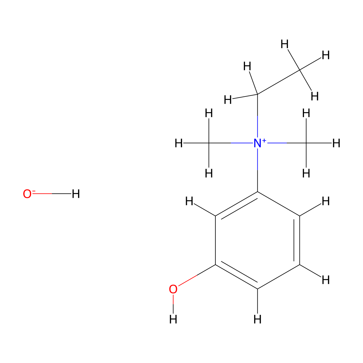 Ammonium, ethyl(m-hydroxyphenyl)dimethyl-, hydroxide molecular structure, CAS 473-37-0