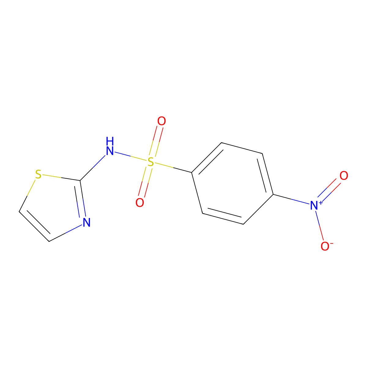 Nitrosulfathiazole molecular structure, CAS 473-42-7