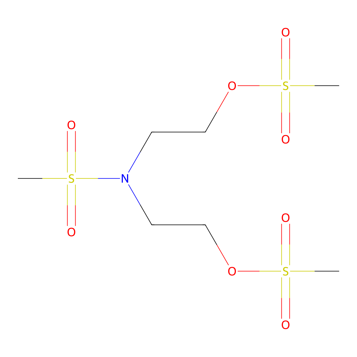 Methanesulfonamide, N,N-bis(2-(methylsulfonyloxy)ethyl)- molecular structure, CAS 473-51-8