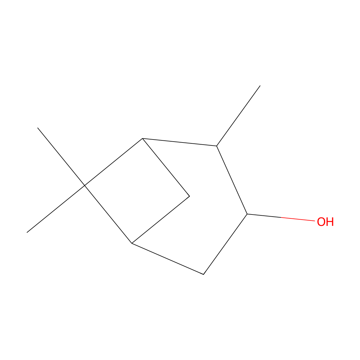 Bicyclo(3.1.1)heptan-3-ol, 2,6,6-trimethyl-, (1alpha,2beta,3alpha,5alpha)- molecular structure, CAS 473-61-0