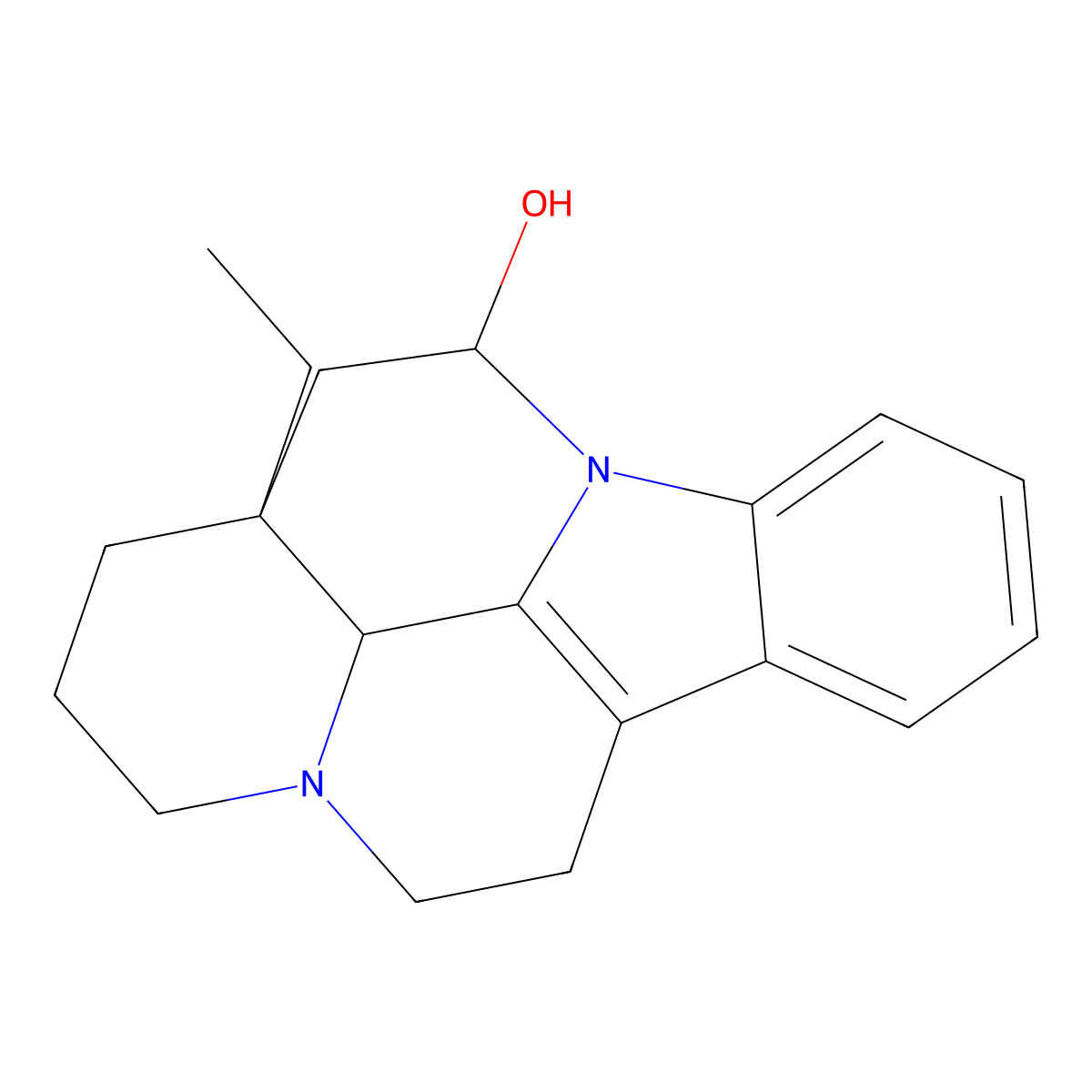 (14beta)-14,15-Dihydroeburnamenin-14-ol molecular structure, CAS 473-99-4