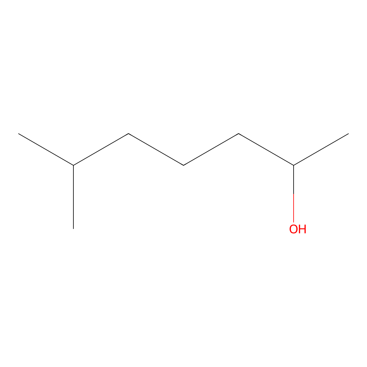2-Heptanol, 6-methyl- molecular structure, CAS 4730-22-7