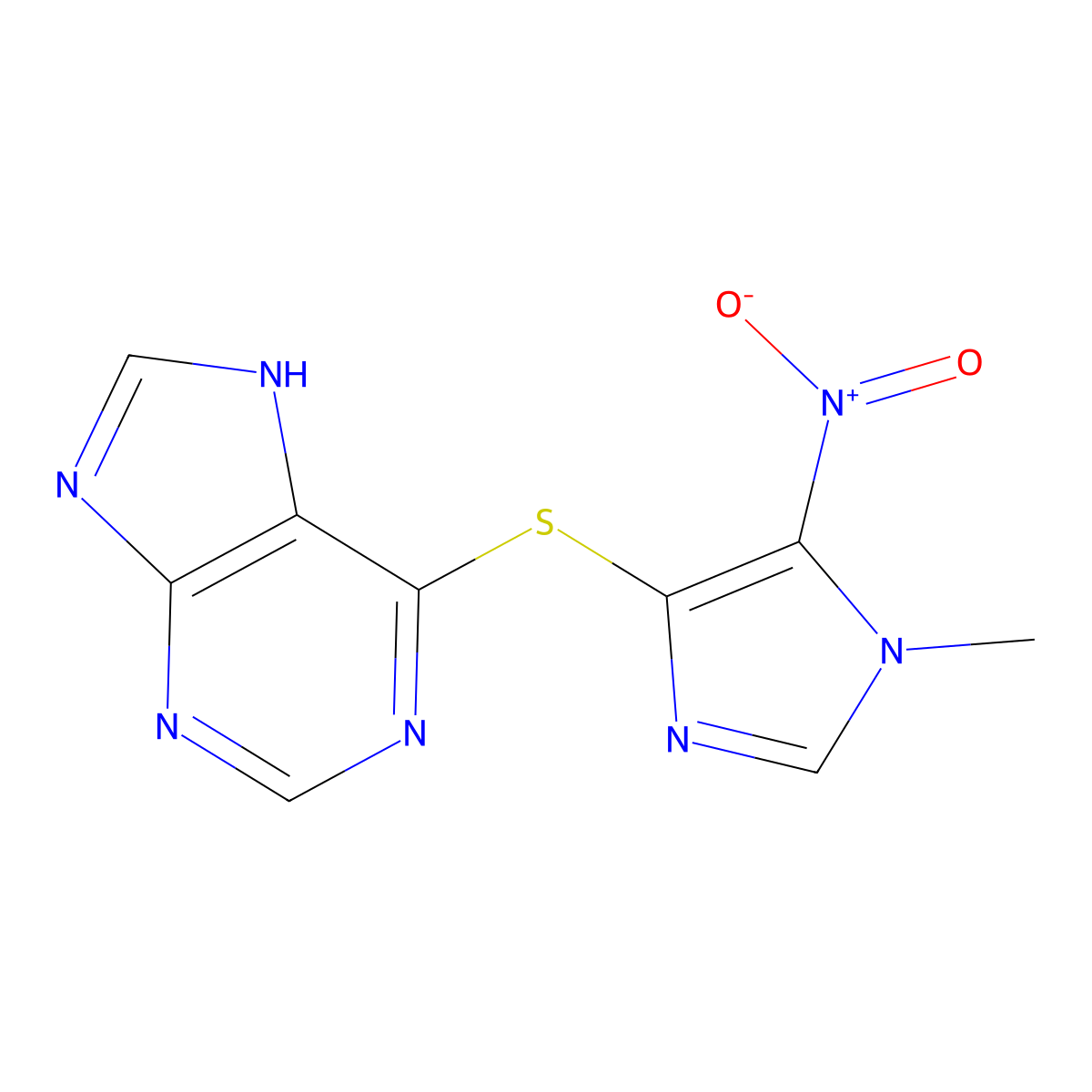 6-(1-methyl-5-nitroimidazol-4-yl)sulfanyl-7H-purine molecular structure, CAS 4730-27-2