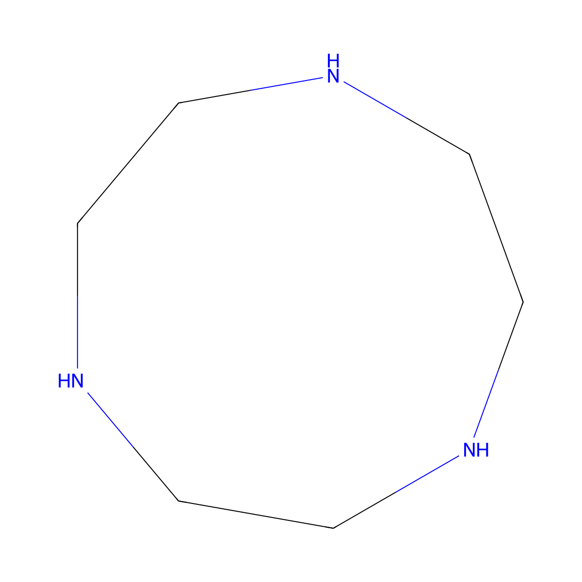 1,4,7-Triazacyclononane molecular structure, CAS 4730-54-5