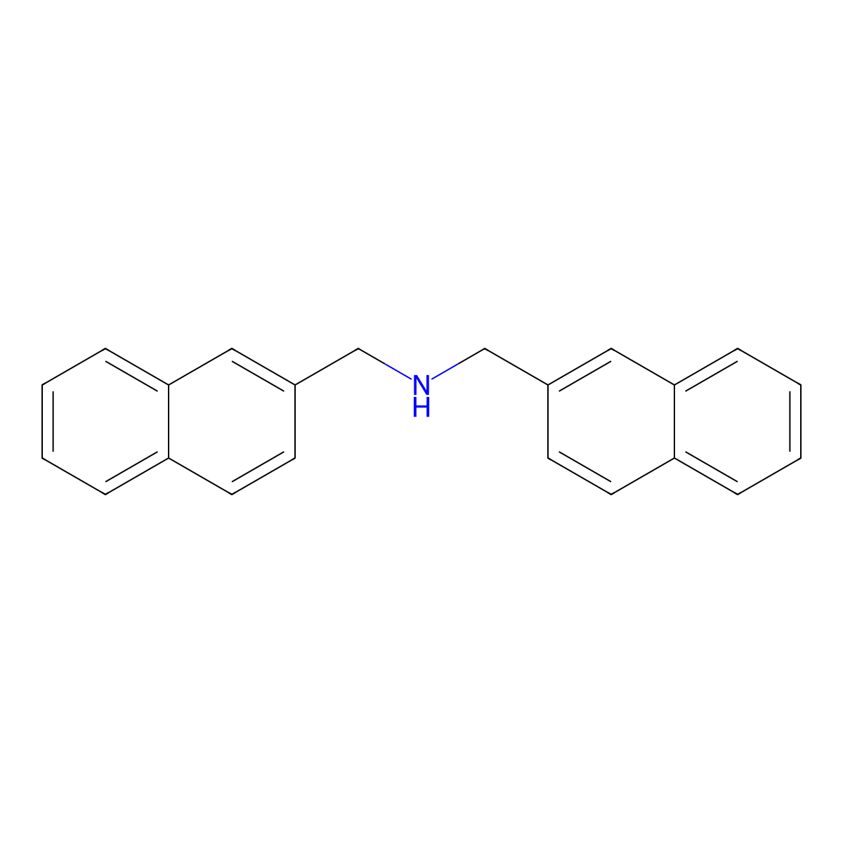 Bis(2-naphthalenylmethyl)amine molecular structure, CAS 47304-99-4