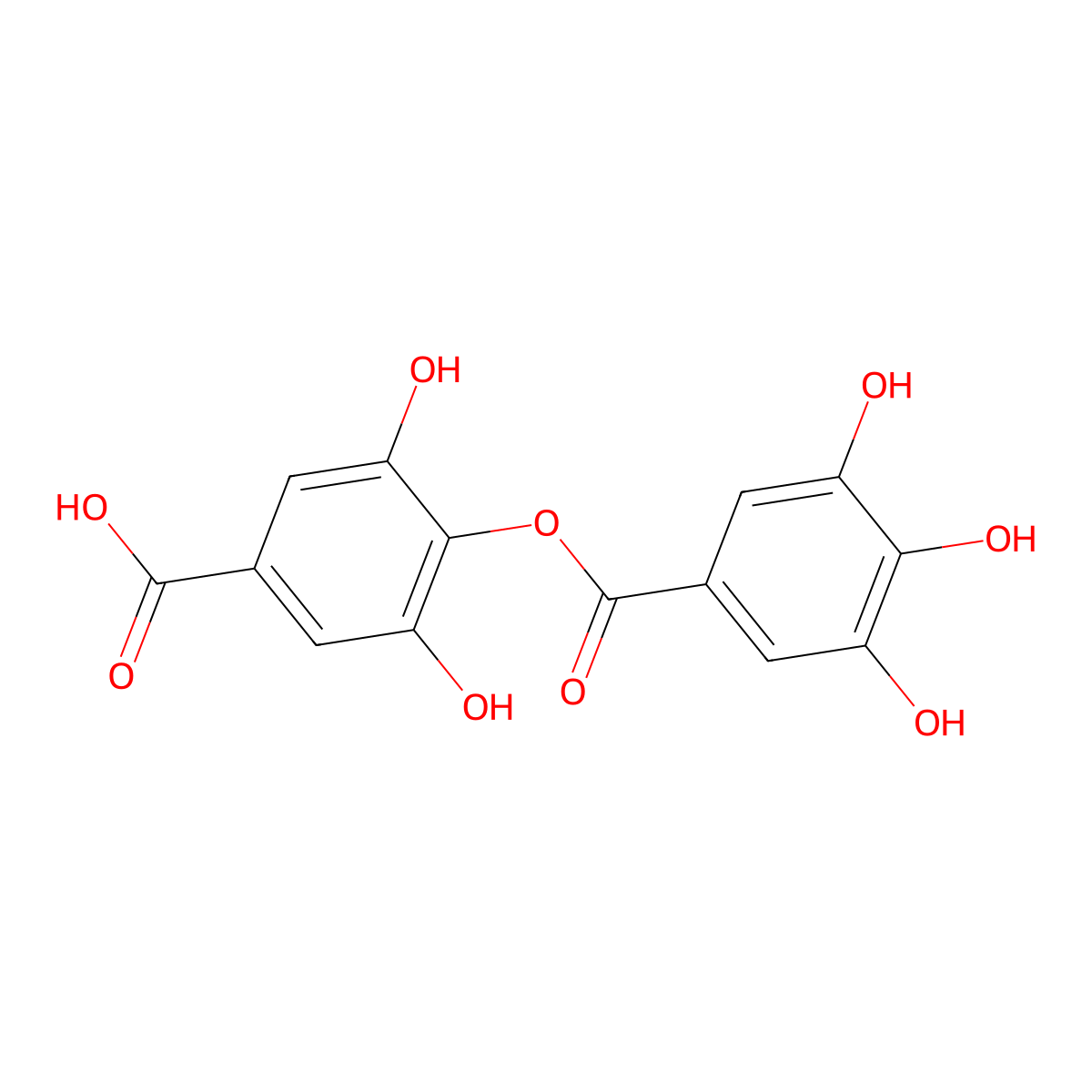 3,5-Dihydroxy-4-[(3,4,5-trihydroxybenzoyl)oxy]benzoic acid molecular structure, CAS 47307-06-2