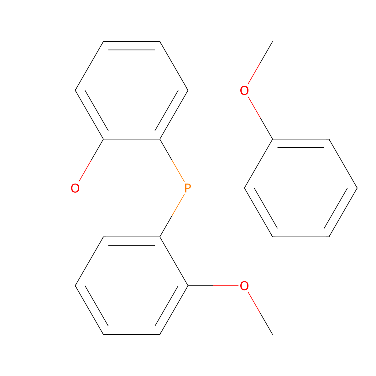 Tris(2-methoxyphenyl)phosphine molecular structure, CAS 4731-65-1