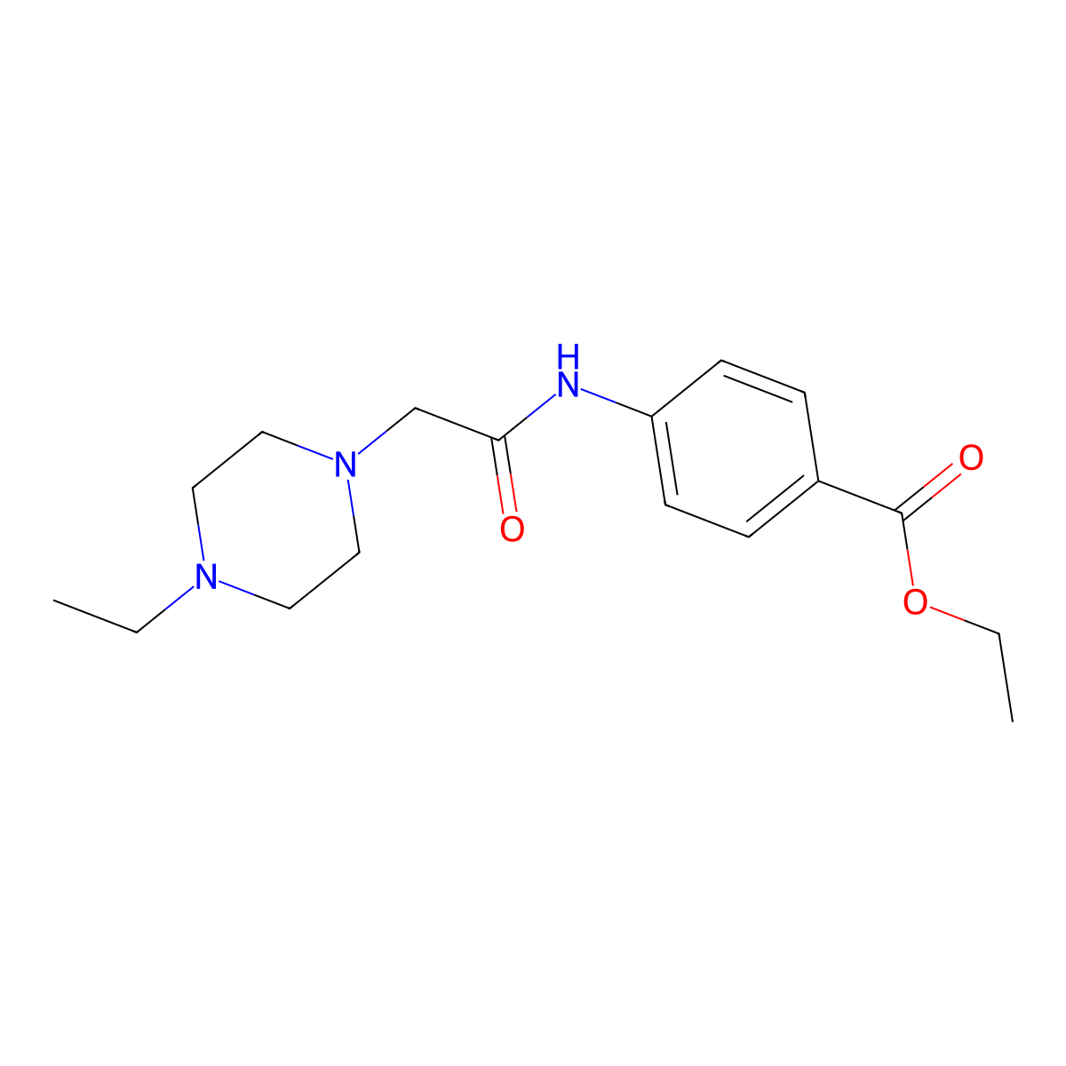Ethyl 4-[2-(4-ethylpiperazinyl)acetylamino]benzoate molecular structure, CAS 47312-53-8