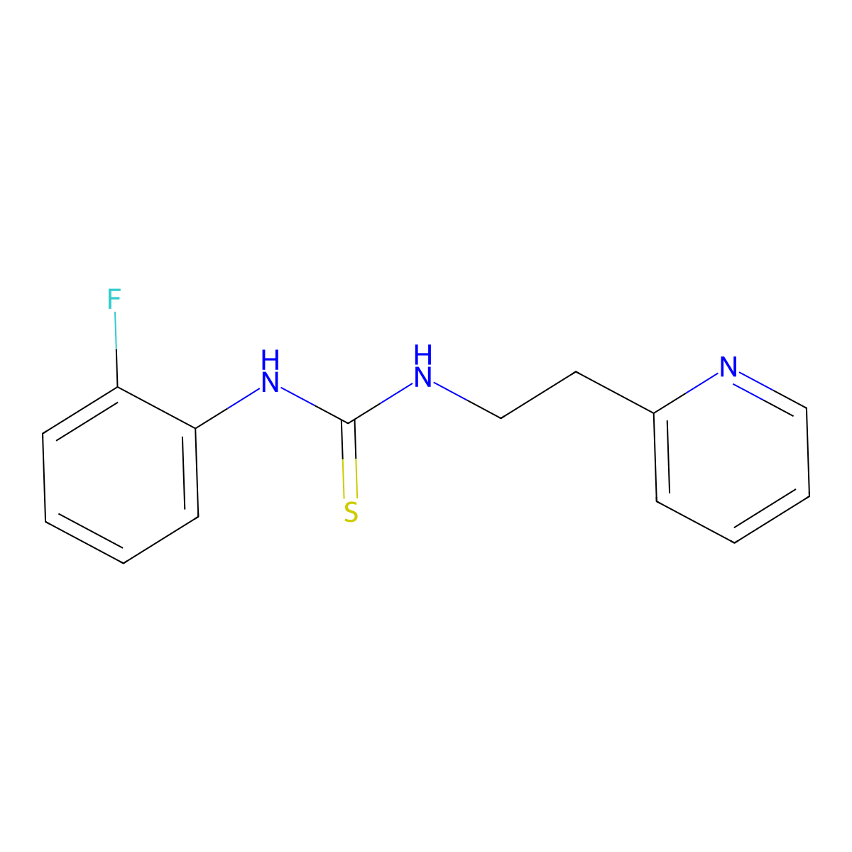 1-(2-Fluorophenyl)-3-[2-(pyridin-2-yl)ethyl]thiourea molecular structure, CAS 473229-99-1