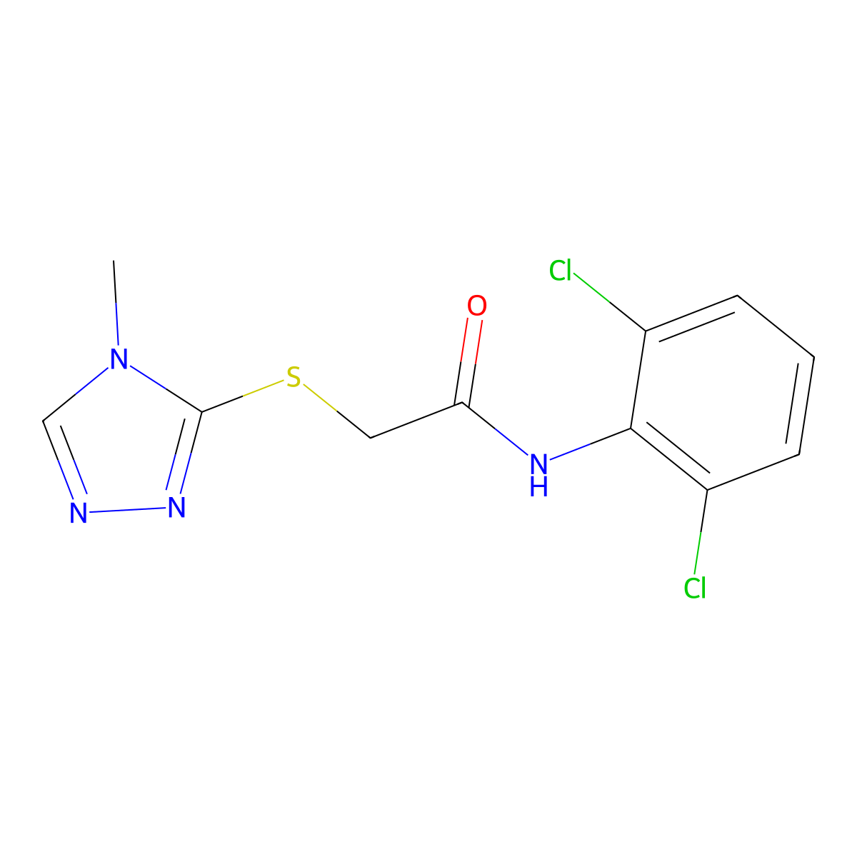 N-(2,6-dichlorophenyl)-2-[(4-methyl-1,2,4-triazol-3-yl)sulfanyl]acetamide molecular structure, CAS 473234-99-0