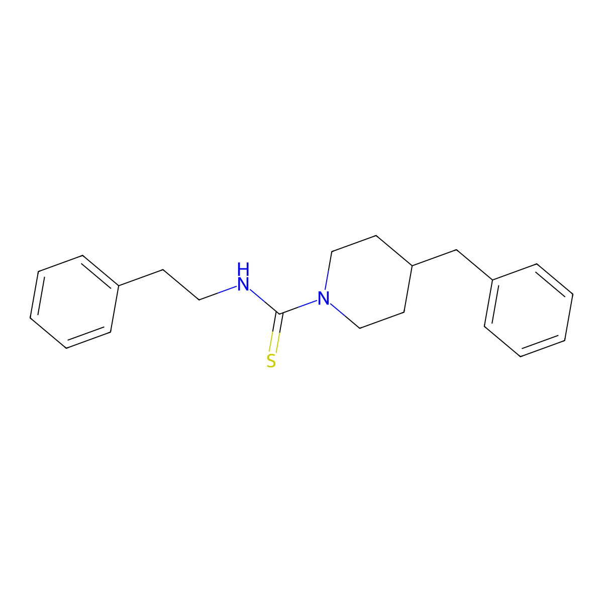 4-benzyl-N-(2-phenylethyl)piperidine-1-carbothioamide molecular structure, CAS 473238-04-9