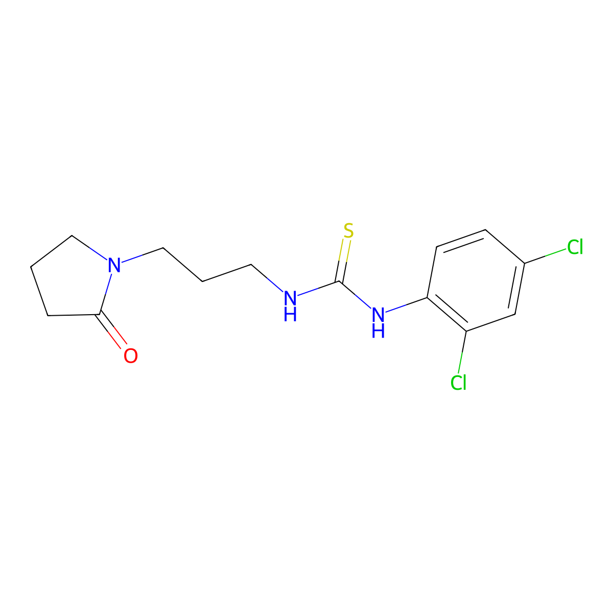 1-(2,4-Dichlorophenyl)-3-[3-(2-oxopyrrolidin-1-yl)propyl]thiourea molecular structure, CAS 473238-27-6