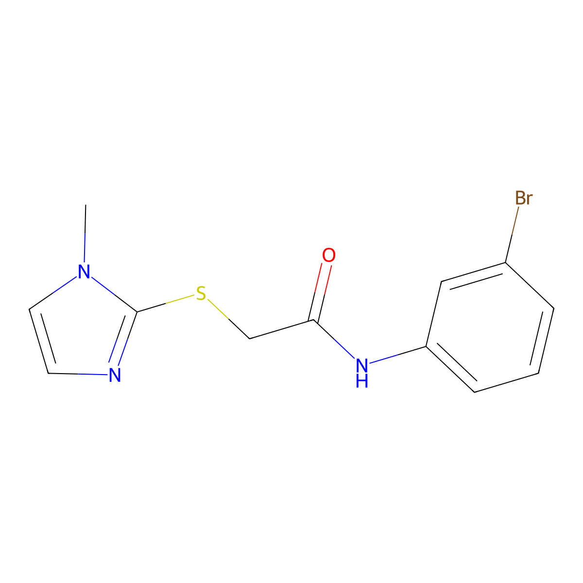 N-(3-bromophenyl)-2-[(1-methyl-1H-imidazol-2-yl)sulfanyl]acetamide molecular structure, CAS 473238-37-8