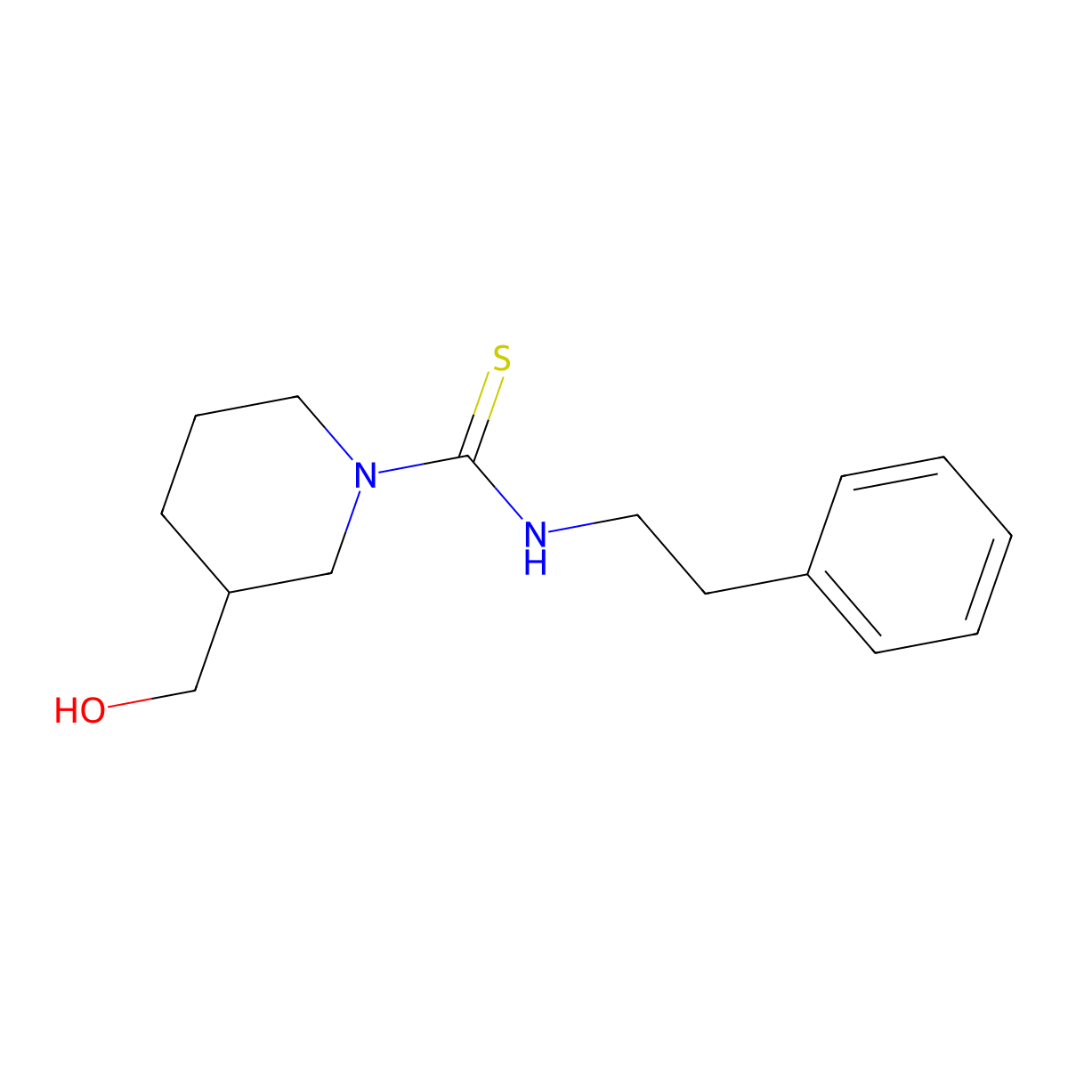 3-(hydroxymethyl)-N-(2-phenylethyl)piperidine-1-carbothioamide molecular structure, CAS 473241-97-3