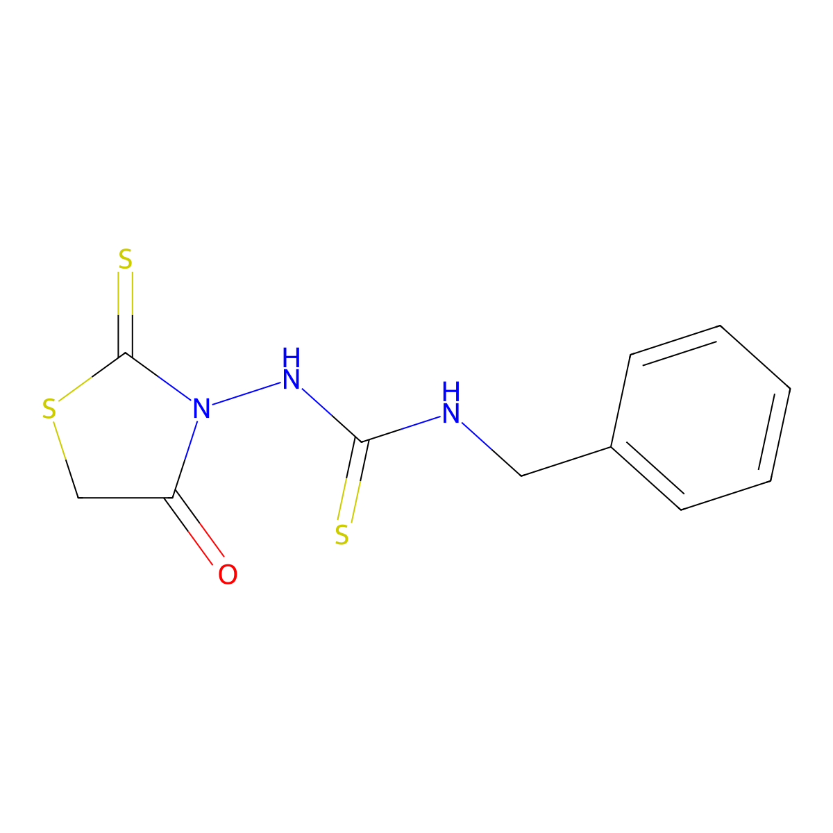 1-Benzyl-3-(4-oxo-2-thioxothiazolidin-3-yl)thiourea molecular structure, CAS 473243-73-1