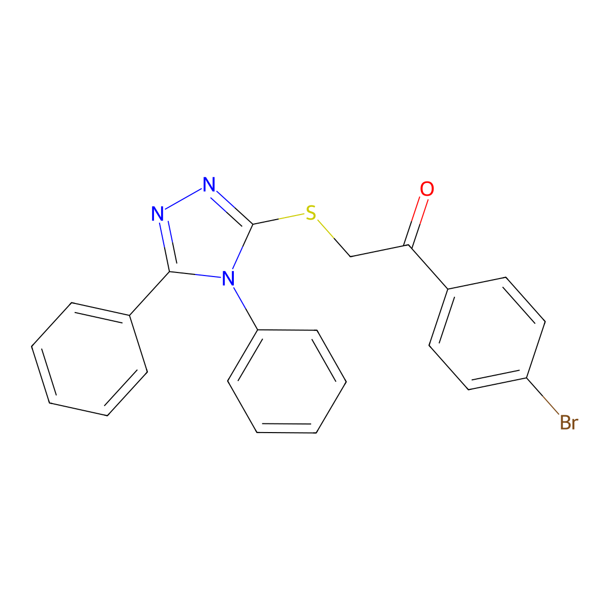 1-(4-Bromophenyl)-2-[(4,5-diphenyl-1,2,4-triazol-3-yl)sulfanyl]ethanone molecular structure, CAS 473243-86-6