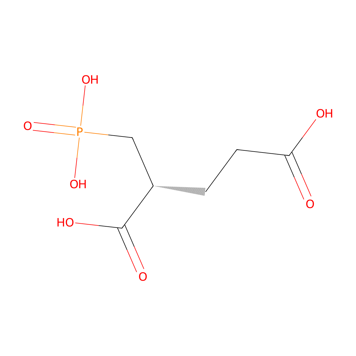(2R)-2-(phosphonomethyl)pentanedioic acid molecular structure, CAS 473251-79-5