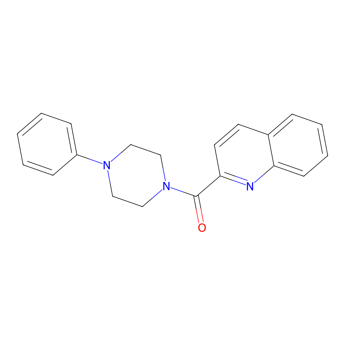 (4-Phenylpiperazin-1-yl)-quinolin-2-ylmethanone molecular structure, CAS 473254-23-8