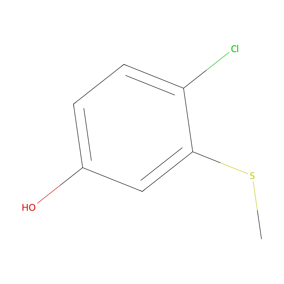 4-Chloro-3-(methylthio)phenol molecular structure, CAS 473255-64-0