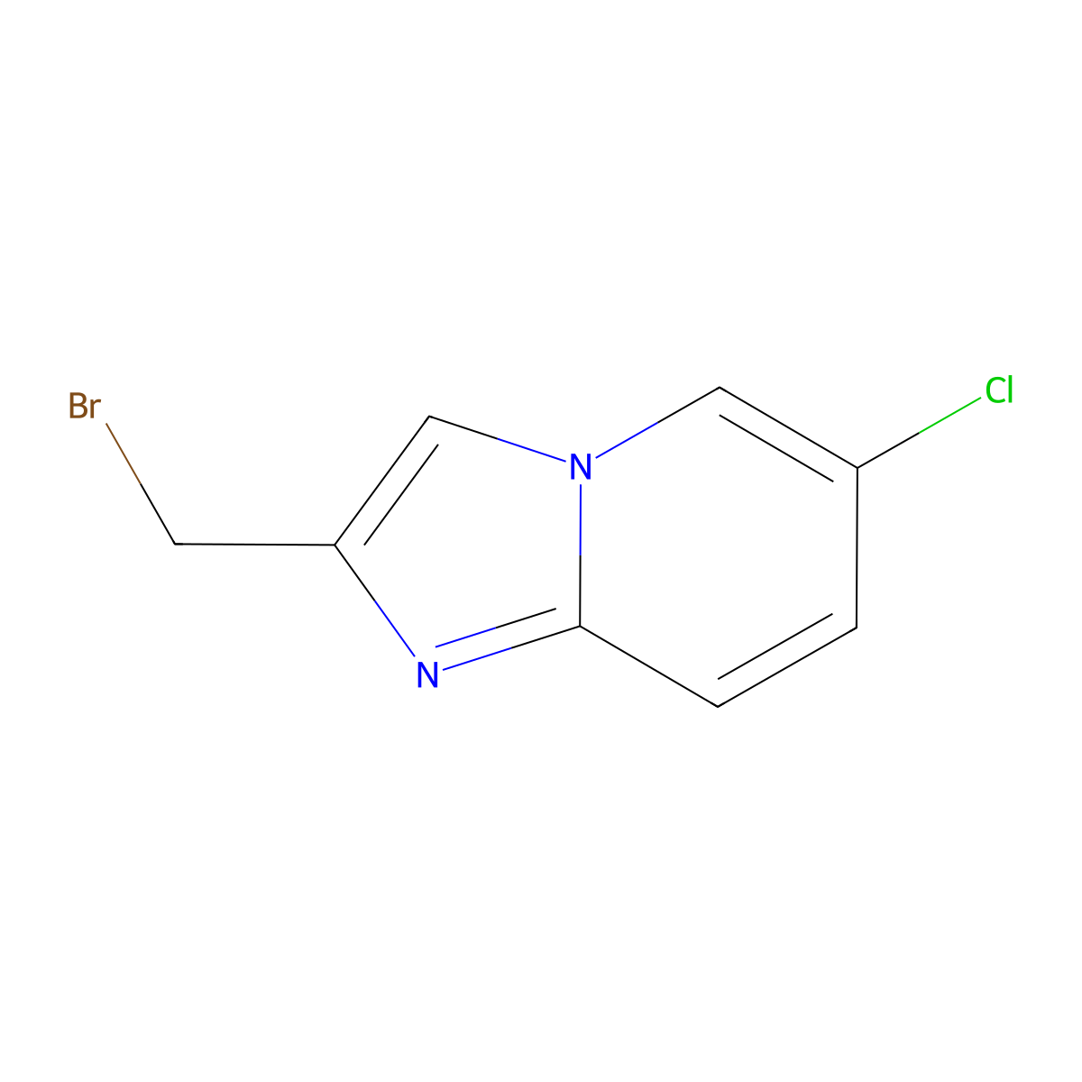 2-(Bromomethyl)-6-chloroimidazo[1,2-a]pyridine molecular structure, CAS 473256-36-9