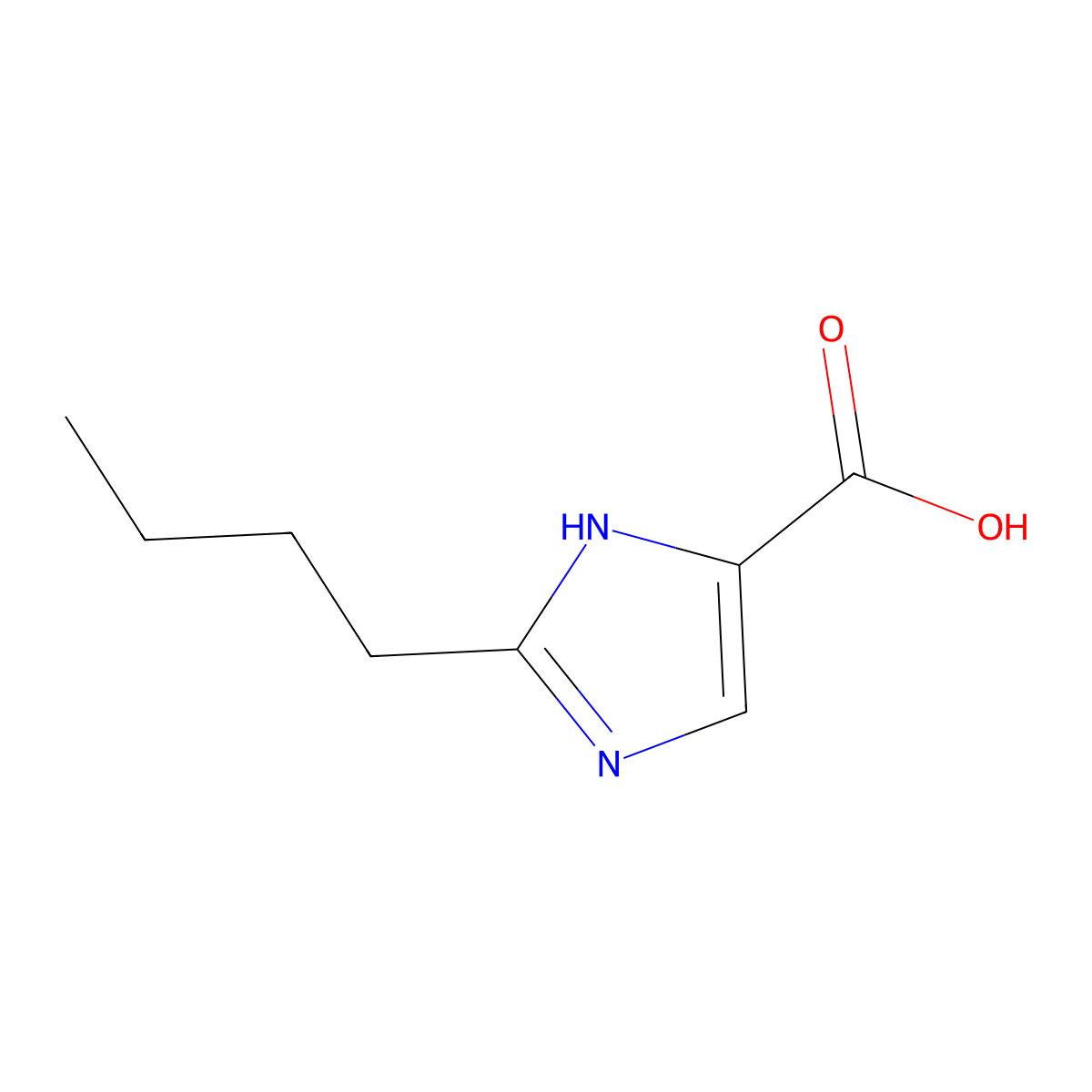2-Butyl-5-imidazolecarboxylic acid molecular structure, CAS 473263-84-2