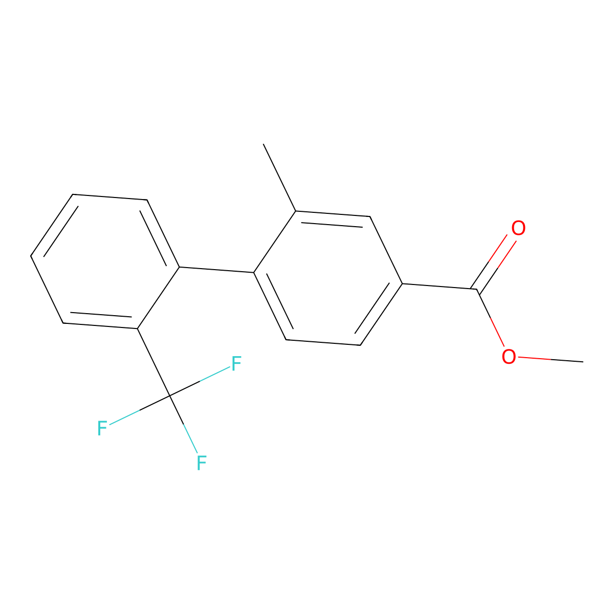 Methyl 2-methyl-2'-(trifluoromethyl)biphenyl-4-carboxylate molecular structure, CAS 473264-00-5