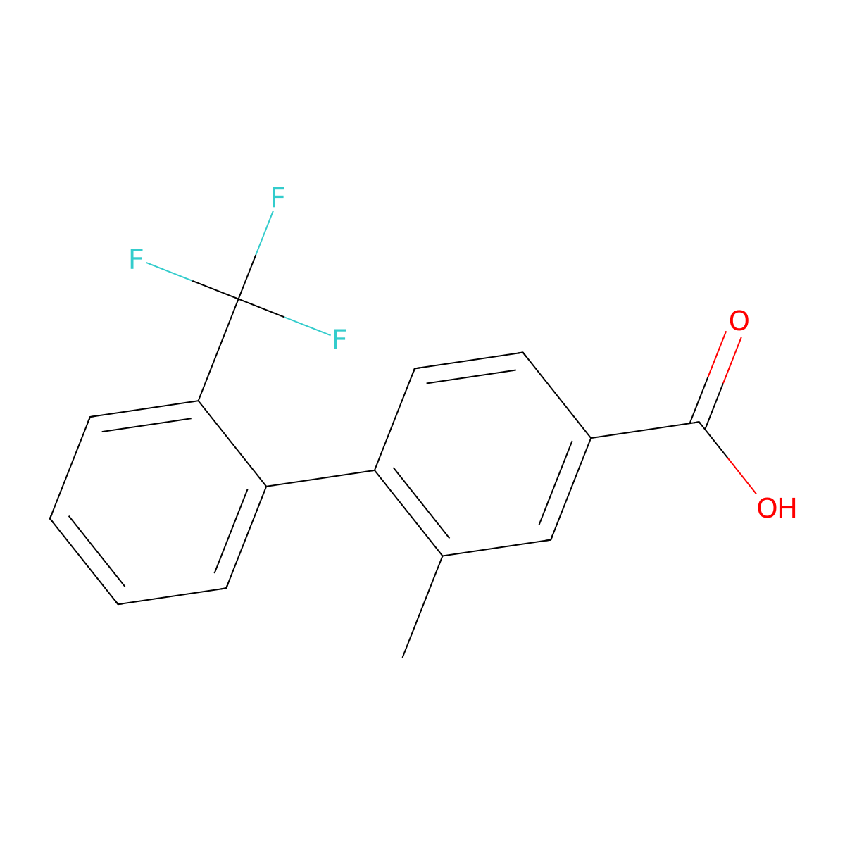3-Methyl-4-[2-(trifluoromethyl)phenyl]benzoic acid molecular structure, CAS 473264-01-6