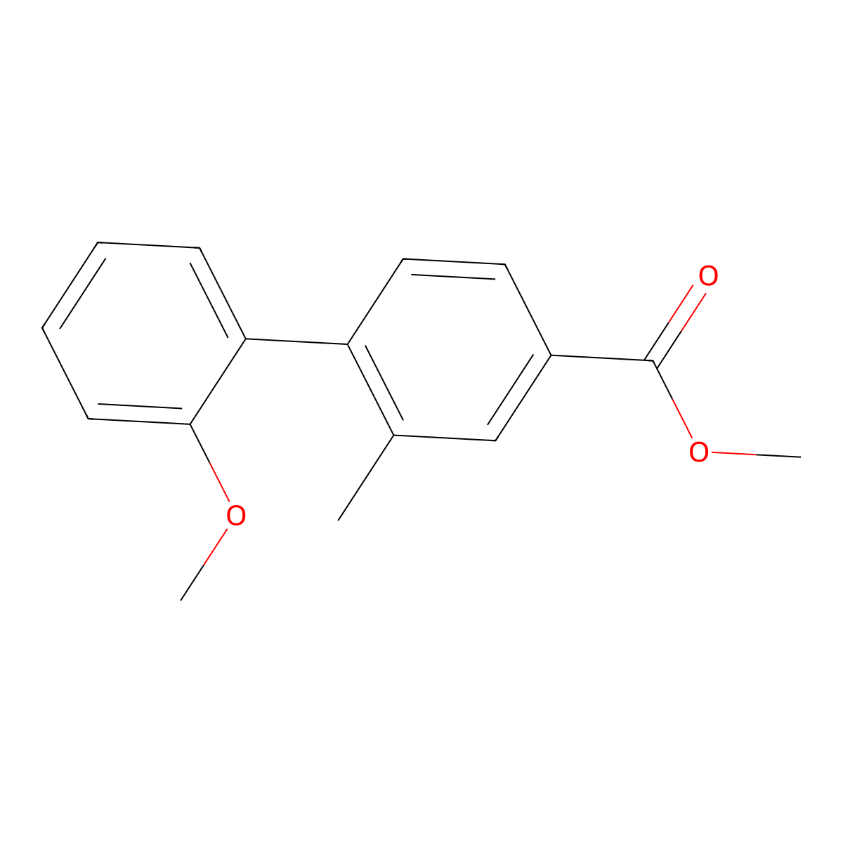 Methyl 2'-methoxy-2-methylbiphenyl-4-carboxylate molecular structure, CAS 473264-04-9